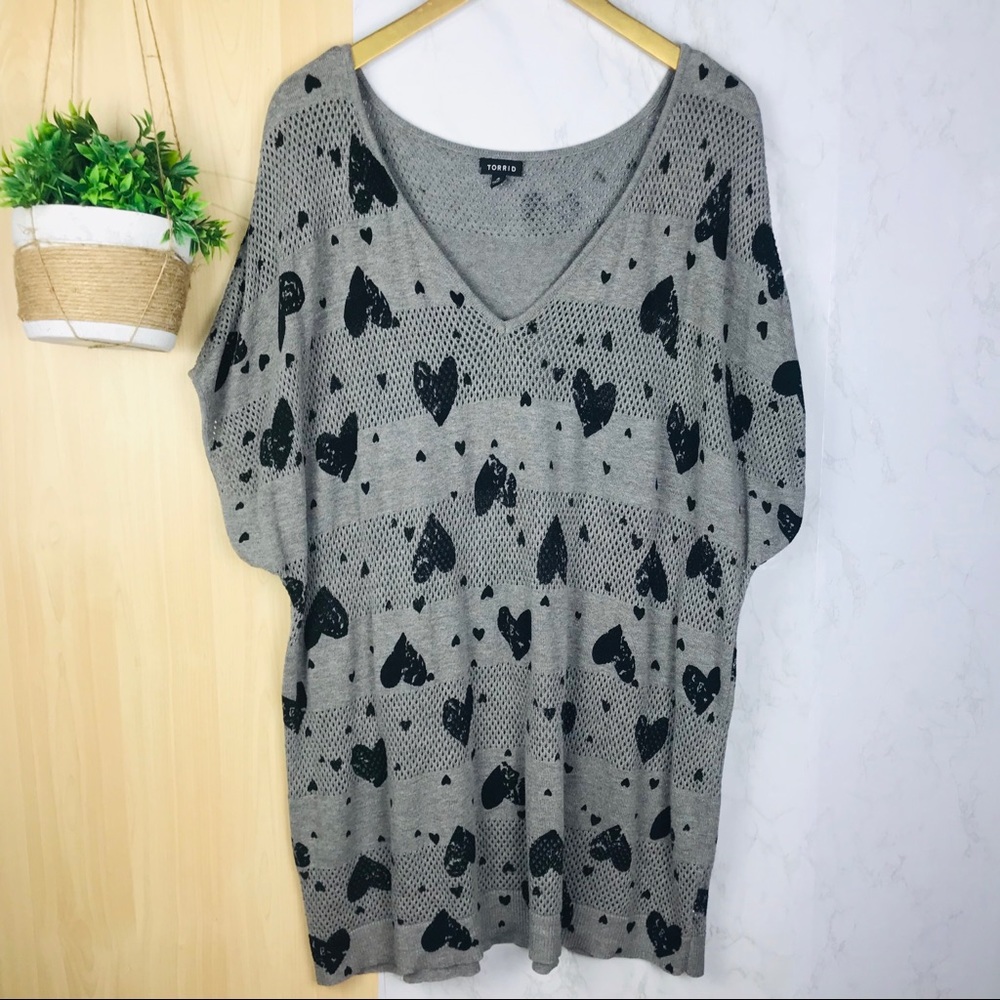 Torrid | heat pattern eyelet stripes shirt